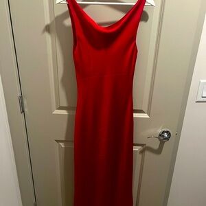 Norma Kamali Red Maxi Trumpet Skirt